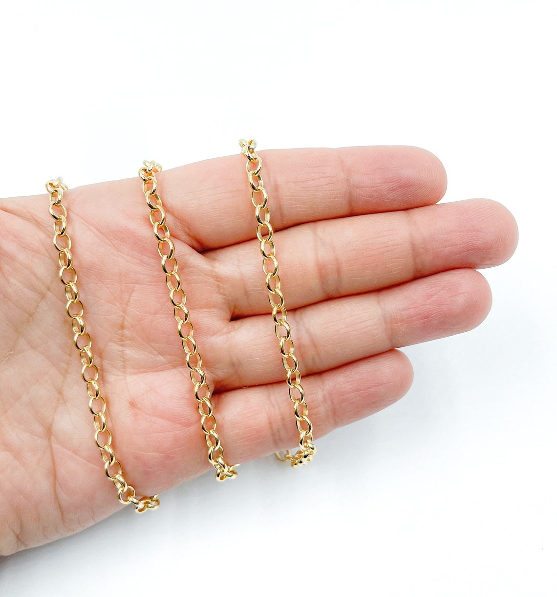 1FT 3mm 14k Gold Filled Unfinished Chain by Foot Small Rolo Etsy