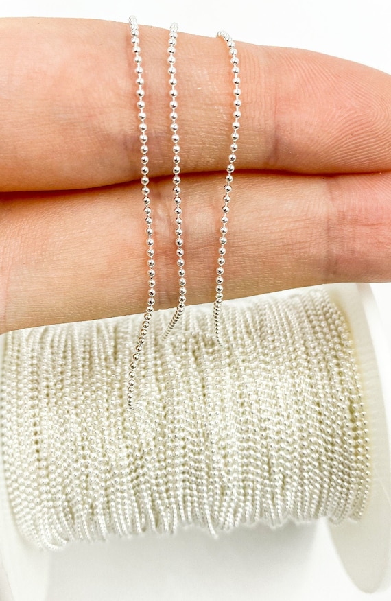Sterling silver ball chain on sale by the foot