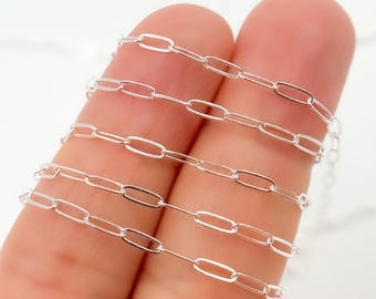 Cadena de plata de ley con eslabones ovalados de 5,1 x 1,9 mm, sin acabado. 1606FSS
