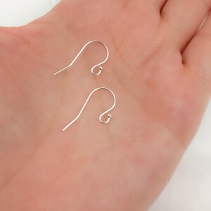 10pcs 11x9mm 925 silver ear wire, sterling silver hook ear wire, silver jewelry findings bulk, french hook earring supply, ball end ear wire