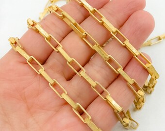 Cadena de plata de ley chapada en oro mate, joyería permanente. X31GPM
