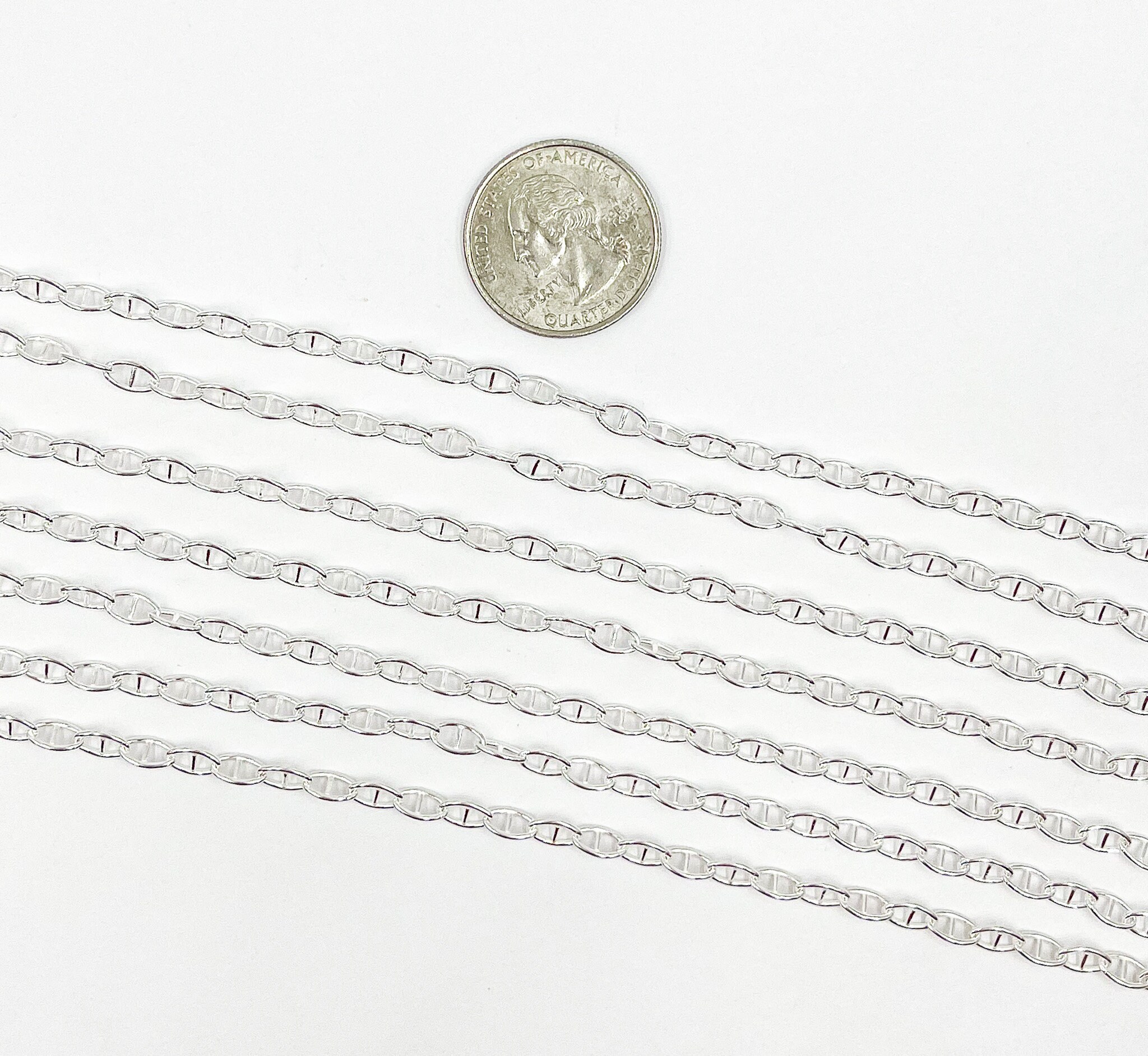 1FT 925 Sterling Silver Chain by Foot Unfinished Silver Etsy