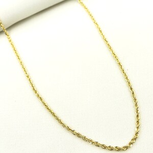 14k Solid Gold rope chain necklace, twisted link necklace, women 14k gold jewelry gift, 2.25mm chain necklace. 040CRDLG