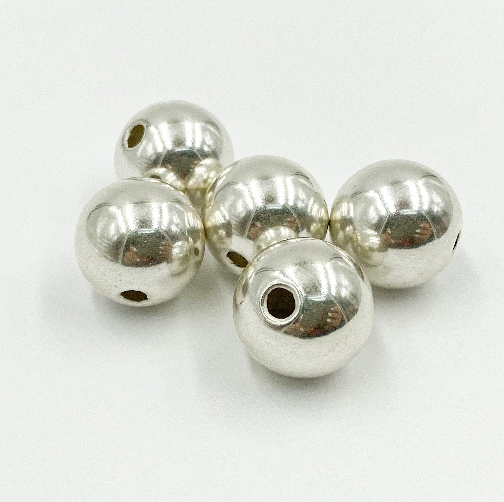 1pc 16mm 925 Silver Seamless Beads Round Silver Beads Spacer Beads for Jewelry Making 925 Sterling Silver Jewelry Findings Supply Bulk Etsy