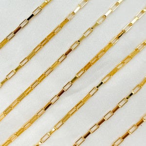 1FT 4.2x1.8mm 14k Gold gefüllt Kette zu Fuß, kleine Box-Kette, kleine Rechteck Gliederarmband Kette, gezogene Box Halskette Kette. 353GF