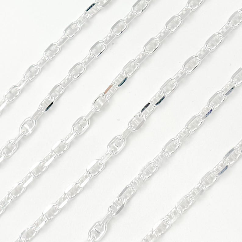 Cadena Marina de plata de ley de 5 x 3 mm, collar y pulsera sin terminar (se vende por metro). Y9SS imagen 3