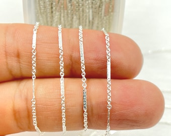 925 Sterling Silver Unfinished Tube Chain, Silver Cable Chain by foot, Wholesale Sterling Silver Necklace Chain. 1232D3SS