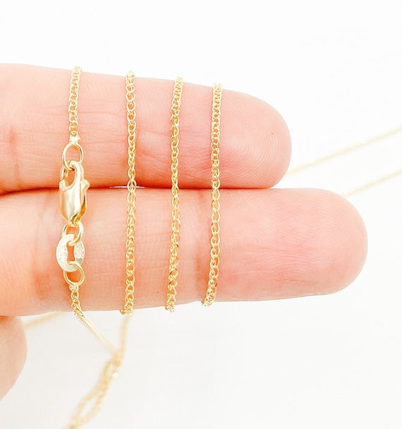 Braided/Twisted Wheat-style Chain, Extra Petite, Gold-tone Finish