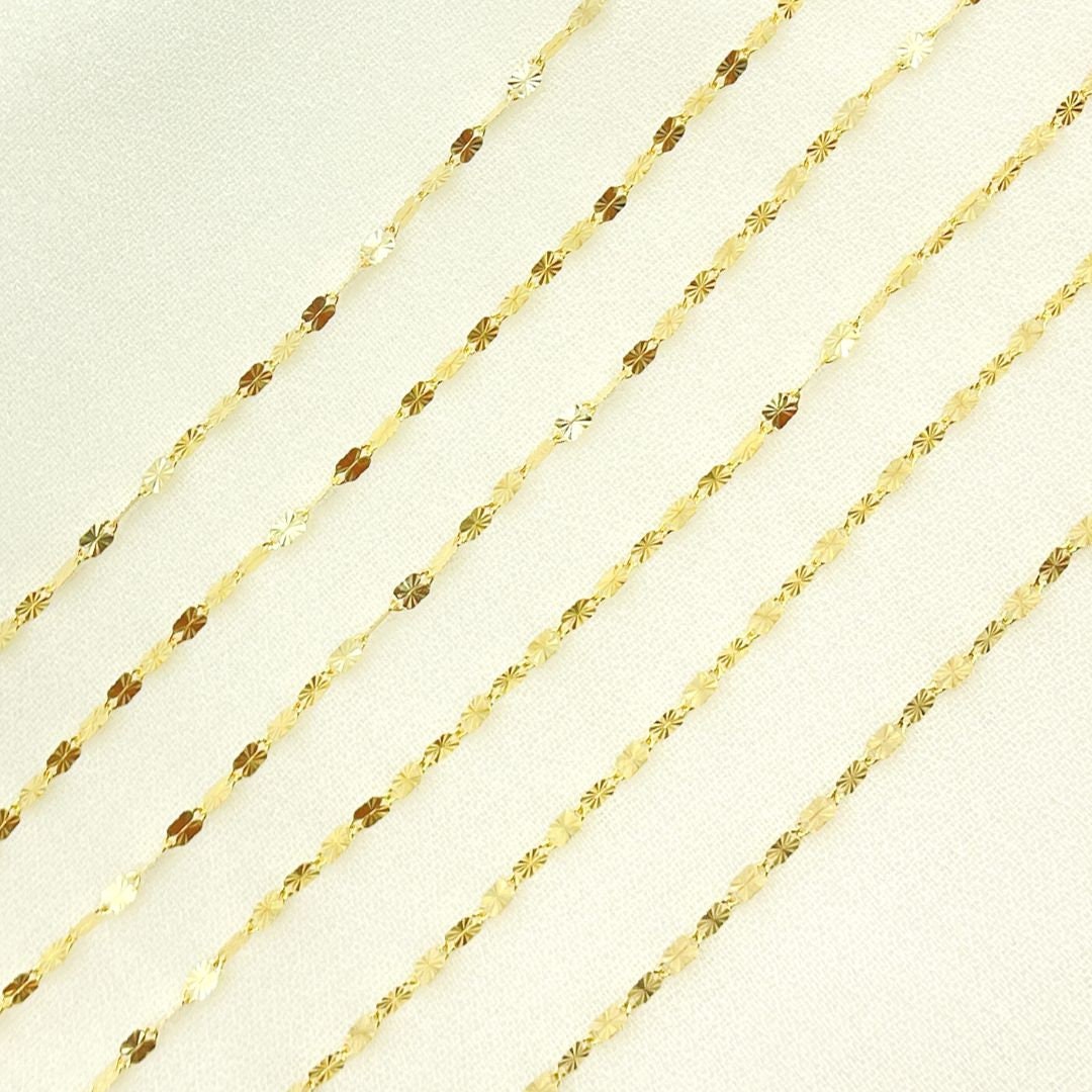 14k Solid Gold Diamond Cut Marina Chain by Foot. Unfinished Etsy