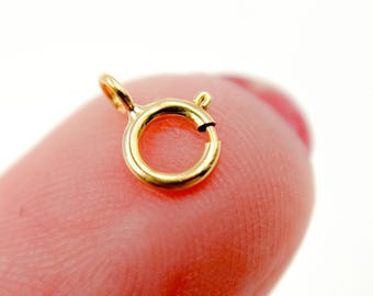 14k Gold Filled 5mm Spring Ring Clasp, Jewelry Making Findings Supply. GFSRC1