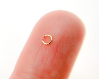 3mm 24 Gauge Open 14k Gold Filled jump ring, Open Jump Ring Gold Findings, Wholesale Gold Jewelry Supply, Gold Fill Jump Ring. 24GAGFOPENJR
