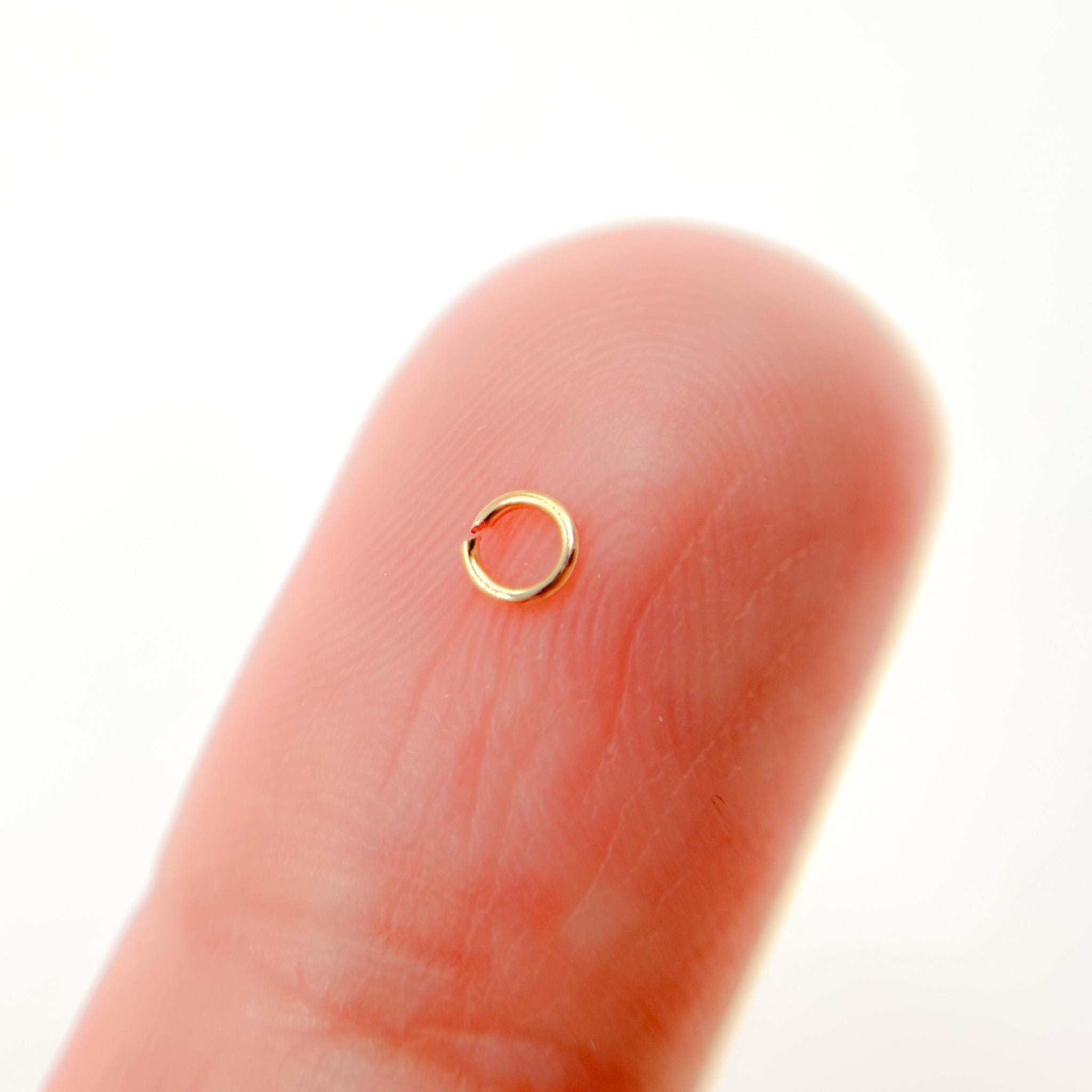 3mm 24 Gauge Open 14k Gold Filled jump ring, Open Jump Ring Gold Findings, Wholesale Gold Jewelry Supply, Gold Fill Jump Ring. 24GAGFOPENJR