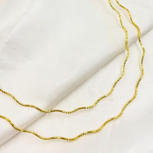 Minimalist gold wavy choker necklace, 14 & 16&quot; omega layering necklace, 925 silver gold vermeil tiny layer chain, thin wire snake necklace