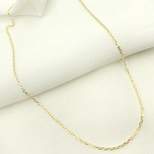 14K Solid Gold Cable Necklace. Solid Yellow Gold chain 16, 18 & 20 inches. Cable gold necklace. Wholesale Gold jewelry. 0501768FD