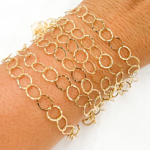 14k Gold filled Chain by Foot Unfinished Round Diamond Cut Bulky Chain Long Round Link Gold Chain Wholesale Bulk Supply. 886FK Etsy UK