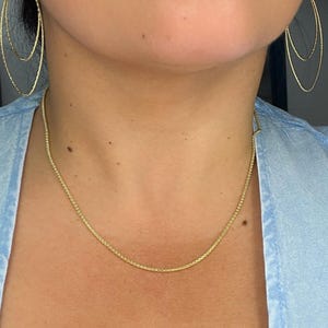 Cadena tipo palomitas de maíz de oro amarillo macizo de 14k, collar unisex para combinar con otros collares. 180KORD imagen 5