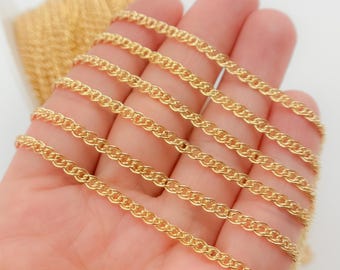 14k Gold Filled Double Curb Chain - Permanent Jewelry Supply. V284GF