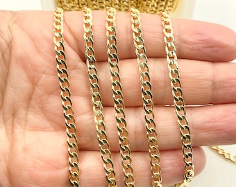 Gold Filled Miami Flat Curb Chain