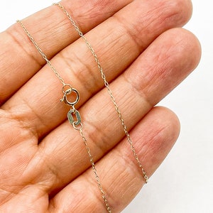 Real 14kGold Chain Necklace, 14k Gold Cable Dainty Necklace 16&quot; & 18&quot;, Solid Gold Jewelry, Dainty 14k Yellow Gold Pendant Necklace. 020KF17D