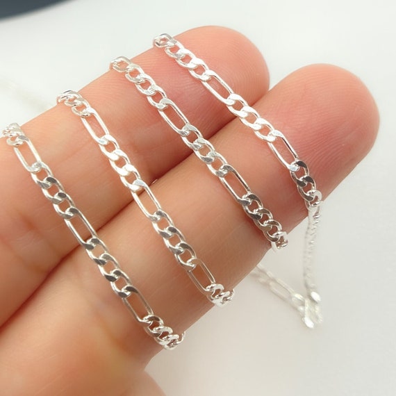 Catena Figaro A Maglie Alternate 1/1,4 Facce, 7 Mm, Argento 925 Ref 10076 Prcode Wvf 0009 - Foto 4