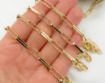 Vergoldete Sterling Silber Paperclip Kette, lose am Fuß. V124GP