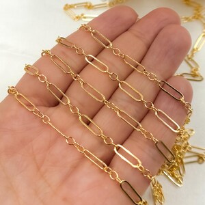 14k guldfylld kedja vid foten, oval och rund länkkedja. 333FGF bild 4