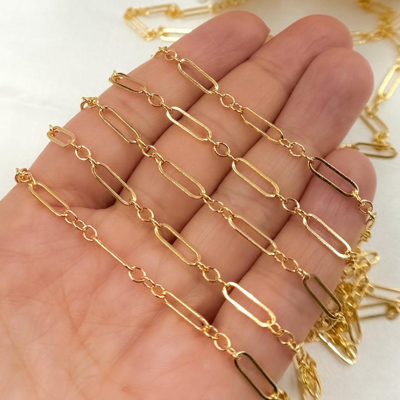 14k guldfylld kedja vid foten, oval och rund länkkedja. 333FGF bild 4