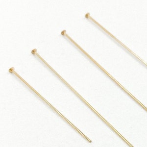 10pcs 2 inch 24 Gauge 14k Gold Fill Head Pin, Gold Head Pins, Gold Fill Findings, Jewelry Making Head Pin Findings, Gold Fill Supply