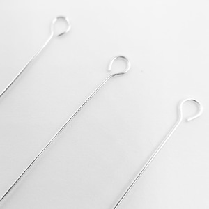 10 pcs 1.5&quot; 24 Gauge 925 Silver Eye Pin, Silver Eye Pins, 925 Silver Findings, Jewelry Making Eye Pin Findings, Sterling Silver Supply