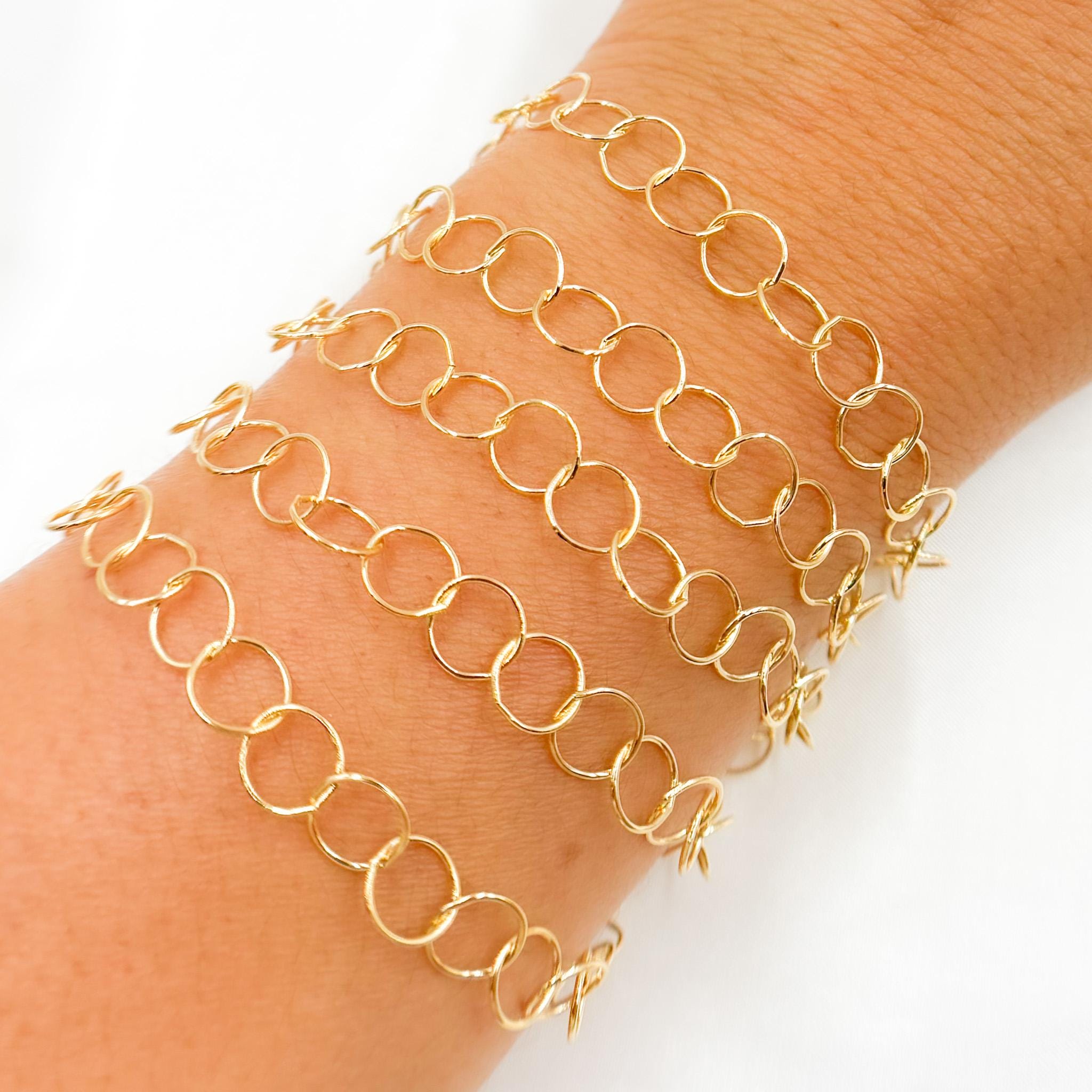 Smooth Round Chain 7mm 14k Gold Filled Unfinished Chain by Foot, Smooth Round Link Chain ...