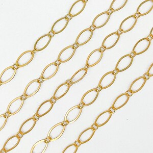 Catena riempita in oro 14k a piedi, 7x4 mm, maglia marquise e rotonda Catena riempita in oro liscia Ordine all'ingrosso, catena all'ingrosso in oro 14K. 790FGF immagine 8