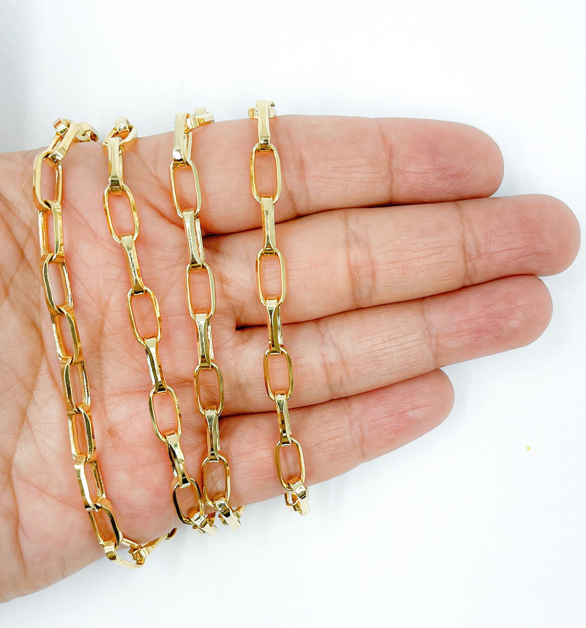 Bulk Unfinished Chain Unique Gold Plated Base Metal Textured Paperclip