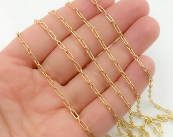 5 x 2 mm Vergoldete 925 Sterlingsilber Glatte Lange Kurze Gliederkette, Silberkette durch den Fuß, Großhandels-Gliederkette Schüttgut. Z18GP