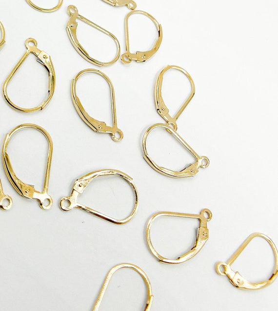2 Pcs 14k Gold Filled Leverback Earring Wire, Gold Ear Hook, Gold