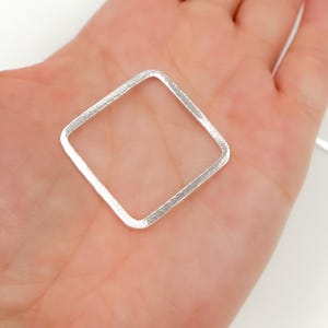 5pcs 30mm 925 silver connector, big square connector pendant, soldered square necklace charm, sterling silver jewelry findings supply bulk