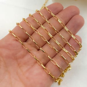 1FT 6x3mm 14k gold filled chain by foot, unfinished tiny box chain, delicate smooth rectangle link necklace chain, wholesale chain. 497GF