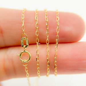 Real 14k Gold Cable Chain, Dainty cable Chain Necklace, 14k Gold Tiny Oval Link Necklace, Solid 14k Gold Necklace Jewelry. 10030KF17D1