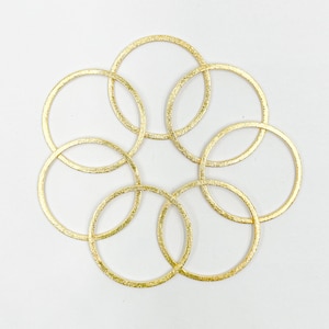 5 pcs 18k Gold Plated Ring Charm, 30 mm Connector Gold Rings, Gold Closed Flat Ring, Gold Circle Connector, Matte Gold Linking Rings. BS5-GP