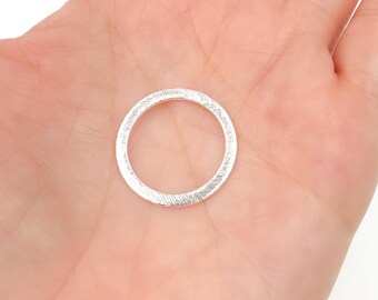 20mm 925 Sterling Silver Circle Connector, Wholesale Jewelry Supply, DIY Jewelry Making Components. BS3SS