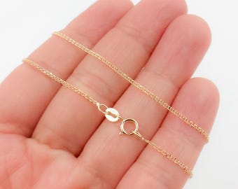 14k Solid Gold Wheat Chain Necklace, Twisted Link Necklace