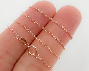 14K Solid Rose Gold Diamond-Cut Cable Chain Necklace with Extender. 030R04T4J051RG