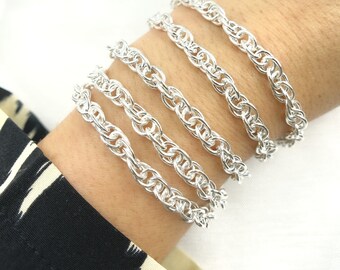 Sterling Silver Hollow Oval Link Chain, Jewelry Making, Sold by Foot. Y104SS