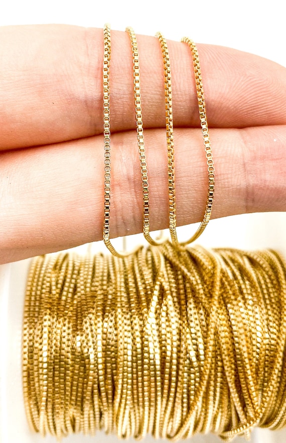 33 Feet Bulk 14K Gold Plated Chains for Jewelry Making Kit