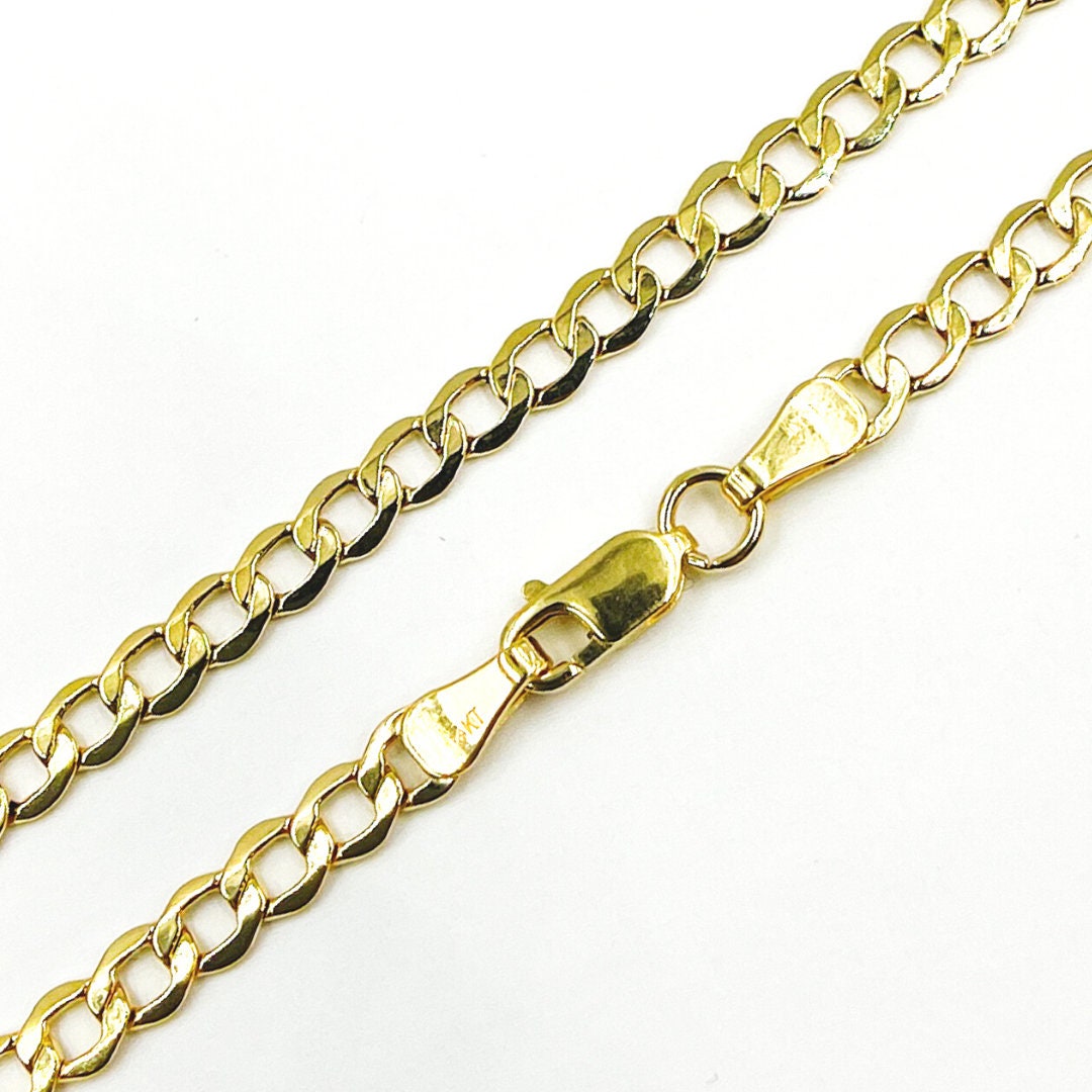 Collana Oro Giallo 10kt A Maglia Fermacarte 3mm - Lunghezza 16-24 Pollici