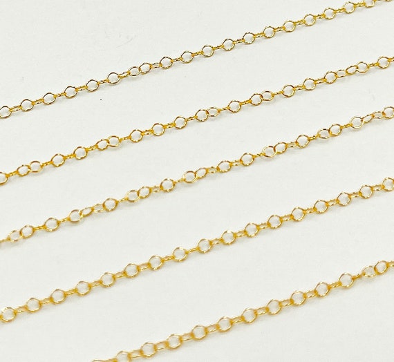 1FT 2x1.6mm 14k Gold Filled Chain by Foot, Unfinished Cable Chain, Dainty  Chain, Wholesale Gold Filled Delicate Chain Supply. 1010181 
