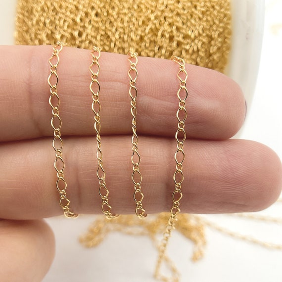 14K Gold Filled Bulk Flat Cable Chain 1.6x2.1mm