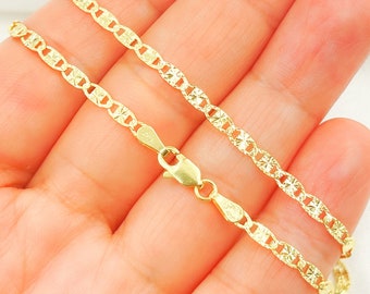 14K Solid Gold Diamond Cut Marina Link Chain. 060FVSV1BPS2D4L669