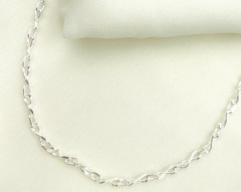 925 Sterling Silver Infinity Necklace. Link Size:9x3mm. Infinity link chain. Sterling Silver necklace. Wholesale Silver Jewelry