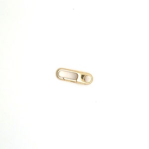 14K Solid Gold Oval Clasp, Permanent Jewelry, Jewels and Chains, Solid Gold Connector, Oval Clasp, Charm Holder, Paperclip. 1356-14K