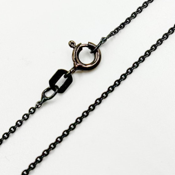 Black Rhodium Sterling Silver Cable Necklace, Jewelry for Everyday